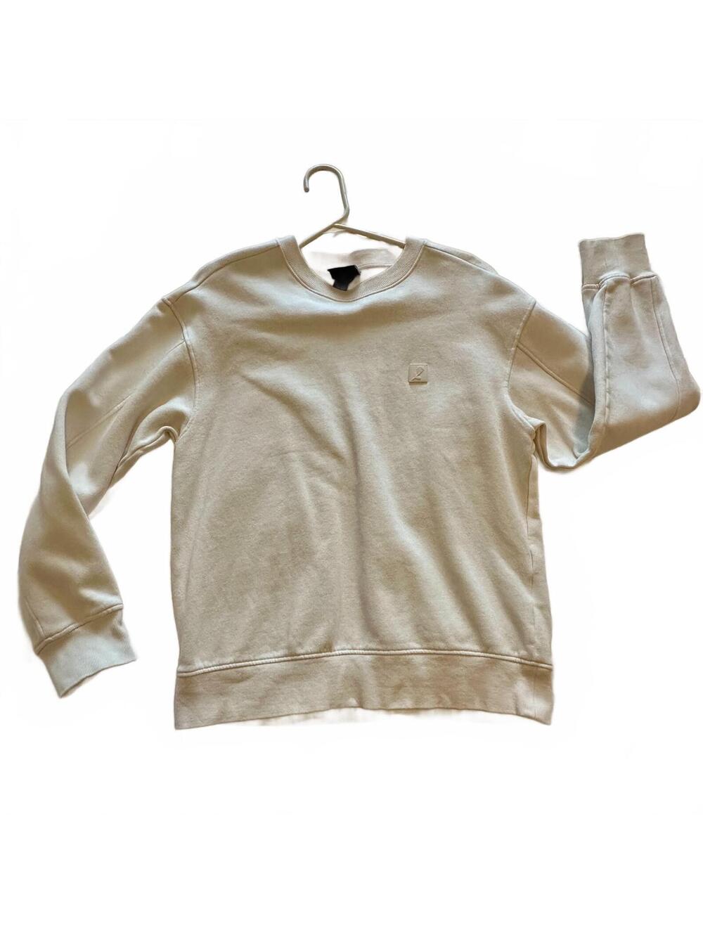 H&M Relaxed Fit Cream Crew Neck Sweatshirt Size Small